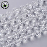 Faceted Glass Round Beads Clear for Jewelry Making