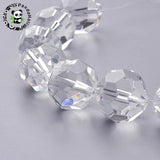 Faceted Glass Round Beads Clear for Jewelry Making