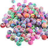 Polymer Clay Flower Pattern Beads Mix Colors for DIY Jewelry Making