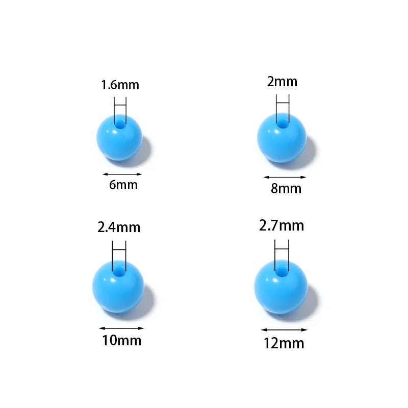 Mixed Acrylic Round Spacer Beads 6mm-12mm DIY Jewelry Making