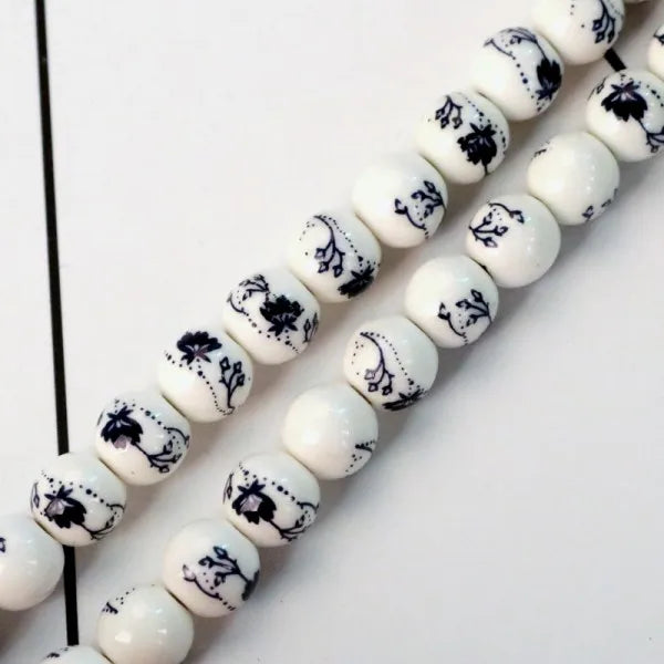 Colorful Flower Print Ceramic Bead Mix for Jewelry DIY