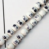 Colorful Flower Print Ceramic Bead Mix for Jewelry DIY