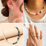 Evil Eye Oval Beads AB Eye Spacer Beads Jewelry Making DIY