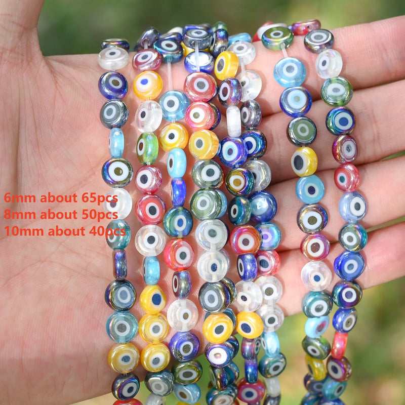 Evil Eye Oval Beads AB Eye Spacer Beads Jewelry Making DIY