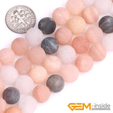 6mm 8mm 10mm Frosted Round Multicolor Moonstone Beads