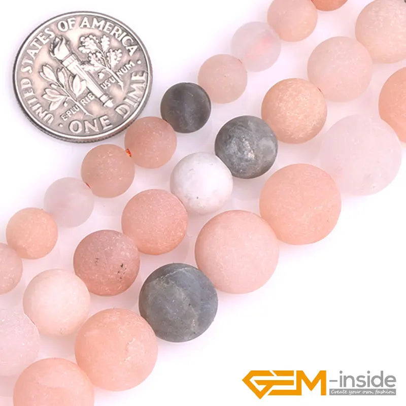 6mm 8mm 10mm Frosted Round Multicolor Moonstone Beads