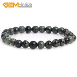 Dark Rhyolite Kambaba Jaspers Round Beaded Bracelet 7Inches
