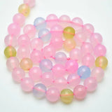 Pink Agate Stone Round Loose Beads for DIY Jewelry Necklace