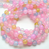 Pink Agate Stone Round Loose Beads for DIY Jewelry Necklace