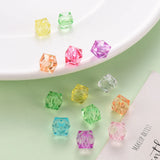 Mixed Transparent Acrylic Cube Beads for Jewelry Making