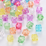 Mixed Transparent Acrylic Cube Beads for Jewelry Making