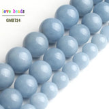 Angelite Stone Round Loose Beads Bracelet 15'' Strand