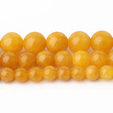 Natural Yellow Jade Stone Beads 6mm 8mm 10mm Round Spacer Beads
