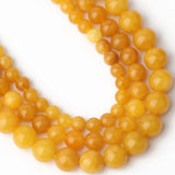 Natural Yellow Jade Stone Beads 6mm 8mm 10mm Round Spacer Beads