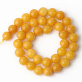 Natural Yellow Jade Stone Beads 6mm 8mm 10mm Round Spacer Beads