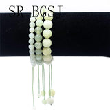 Adjustable Green Stone Bracelet Natural Gems Jade 6mm 8mm 10mm