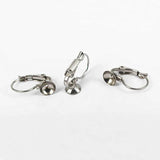 Stainless Steel Ear Clip Wire Hook Earrings with Bezel Base DIY Findings