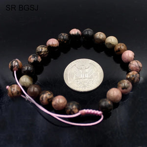 Rhodonite Adjustable Bracelet Natural Stone Jewelry