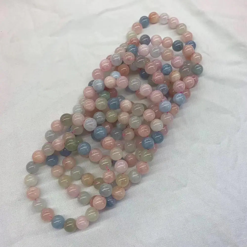 Natural Morganite Stone Bracelet 6mm 8mm 10mm