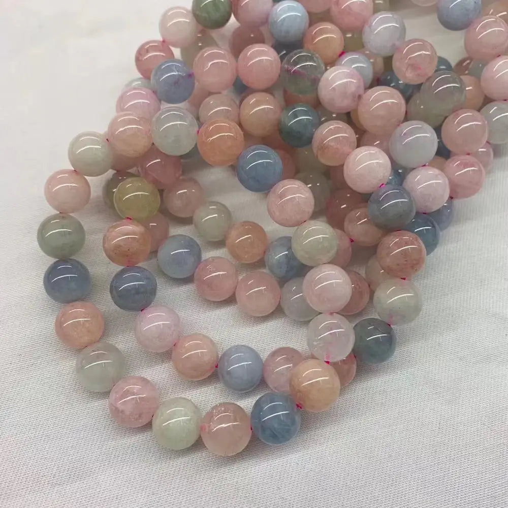 Morganite Stone Bracelet 6mm 8mm 10mm Natural Gemstone Jewelry