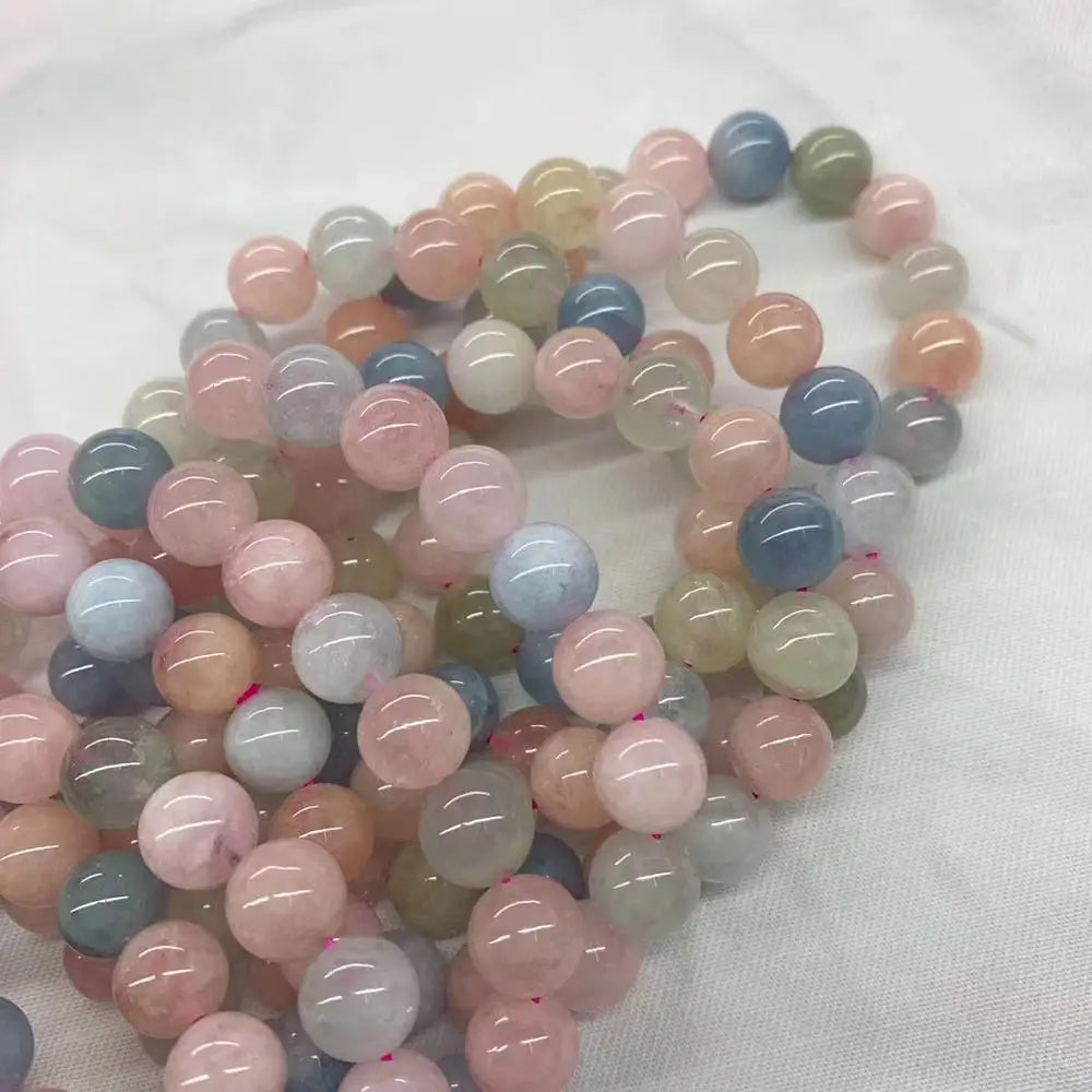 Morganite Stone Bracelet 6mm 8mm 10mm Natural Gemstone Jewelry