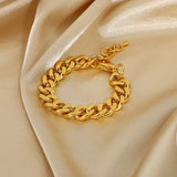 Stainless Steel Unisex Chunky Bracelet Cuban Box Chain Statement Jewelry