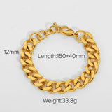 Stainless Steel Unisex Chunky Bracelet Cuban Box Chain Statement Jewelry