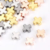 30pcs Copper Metal Silver Cross Spacer Beads for Jewelry Making