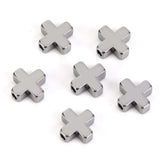 30pcs Copper Metal Silver Cross Spacer Beads for Jewelry Making