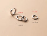 925 Sterling Silver Square Circle Hoop Huggie Earrings