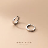 925 Sterling Silver Square Circle Hoop Huggie Earrings