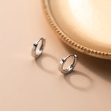 925 Sterling Silver Square Circle Hoop Huggie Earrings