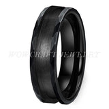 6mm 8mm Silver Hammered Tungsten Ring Blank Coves for Inlays Comfort Fit