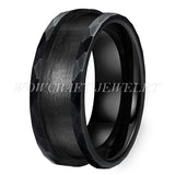 6mm 8mm Silver Hammered Tungsten Ring Blank Coves for Inlays Comfort Fit