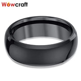 6mm 8mm Tungsten Wedding Bands Domed Beveled Edges
