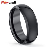 6mm 8mm Tungsten Wedding Bands Domed Beveled Edges