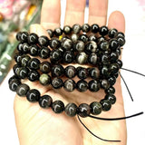 Cat Eye Tourmaline Stone Beads Bracelet Natural Gemstone Jewelry