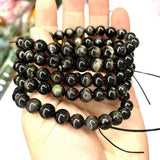 Cat Eye Tourmaline Stone Beads Bracelet Natural Gemstone Jewelry