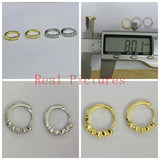 6mm/8mm Circle Zircon CZ Hoop Earrings 925 Sterling Silver