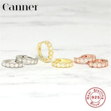 6mm/8mm Circle Zircon CZ Hoop Earrings 925 Sterling Silver