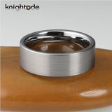 Classic Silvery Tungsten Carbide Wedding Band Flat Brushed Comfort Fit