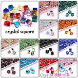6mm 8mm Crystal Glass Square Cut Beads No Hole Flatback
