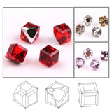 6mm 8mm Crystal Glass Square Cut Beads No Hole Flatback
