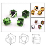 6mm 8mm Crystal Glass Square Cut Beads No Hole Flatback