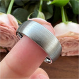 6mm 8mm Tungsten Carbide Ring Brushed Finish Wedding Band
