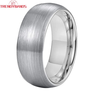 6mm 8mm Tungsten Carbide Ring Brushed Finish Wedding Band