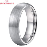 6mm 8mm Tungsten Carbide Ring Brushed Finish Wedding Band