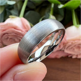 6mm 8mm Tungsten Carbide Ring Brushed Finish Wedding Band