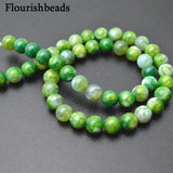 6mm 8mm Fire Agate Smooth Stone Round Loose Beads DIY Jewelry Making