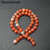 6mm 8mm Fire Agate Smooth Stone Round Loose Beads DIY Jewelry Making